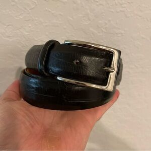 Cole Haan Black crocodile Leather Belt Size 36